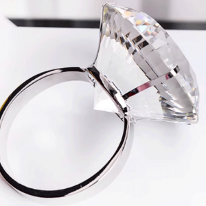 A humorous large ring prop for marriage proposals